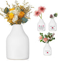 Ceramic Vase-Dry Flower Vases for Home Decor Flower Vase for Modern Farmhouse,Living Room Decoration Ideal Shelf Décor, Table Décor, Bookshelf, Mantle, Entryway (White-Straight vase)