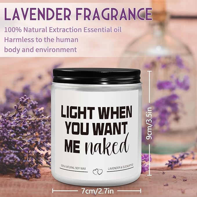 Gifts for Boyfriend Husband Him Men Couples Anniversary- Funny Romantic Valentines Day Presents for Men Husband Couple - Handmade Lavender Scented Candle (7oz)