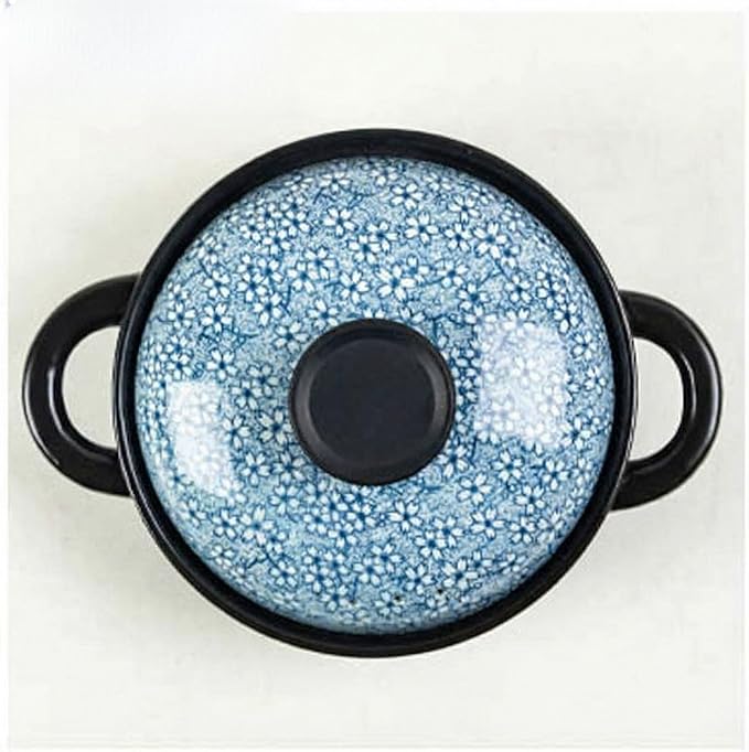 Japanese Clay Pot for Cooking with Lid - Ceramic Casserole Dish & Korean Stone Pot Alternative - Durable Earthenware Nabe Cookware for Rice, Stew & Miso Soup (Non-stick Glaze),3.5L,C