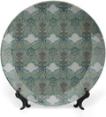 Geometric Ikat Forest Floral Fashion Plates of 6", 7", 8", 10", Custom Christmas Design Ceramic Hanging Decorative Plate Gifts Office Kitchen Decorations Table, with Display Stand And Hook Up