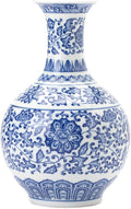 Blue and White Vase, Blue Vase, Chinoiserie Vase, Blue and White Ginger Jar Vase for Home Decor, Blue and White Porcelain Decor,9½"H