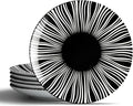 Ceramic Dinner Plates Set of 6-8 Inch Dessert Plates, Black and White Porcelain Dinner Plates Microwave, Oven & Dishwasher Safe, Minimalist Porcelain Dish Set