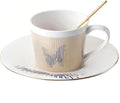 Old Craftsmen's Coffee Cup and Saucer Sets 8.45oz Unique Dynamic Mirage Reflection Tea Cup Luxury Porcelain Mirror Ceramic Mug Gifts for Cappuccino Espresso 250ml Butterfly