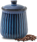Hasense Ceramic Storage Containers, 35 oz Coffee Canister with Airtight Lids, Porcelain Food Storage Jar, Kitchen Storage Container for Countertop, Flour and Sugar Containers for Cookie, Candy, Blue
