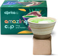 Coffee Mug with Base Cone Funnel Shaped Retro Ceramic Mug Pottery Tea Cup Japanese Latte Unique Porcelain Coffee Cup - Christmas Gift - 6.8 oz/200ml