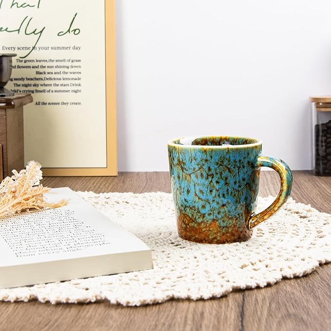 4.2 oz Espresso Cups Set of 2, Ceramic Coffee Mugs Demitasse Cups, Small Espresso Mugs for Shot of Coffee, Tea Cups with Handles, Gift for coffee Lovers