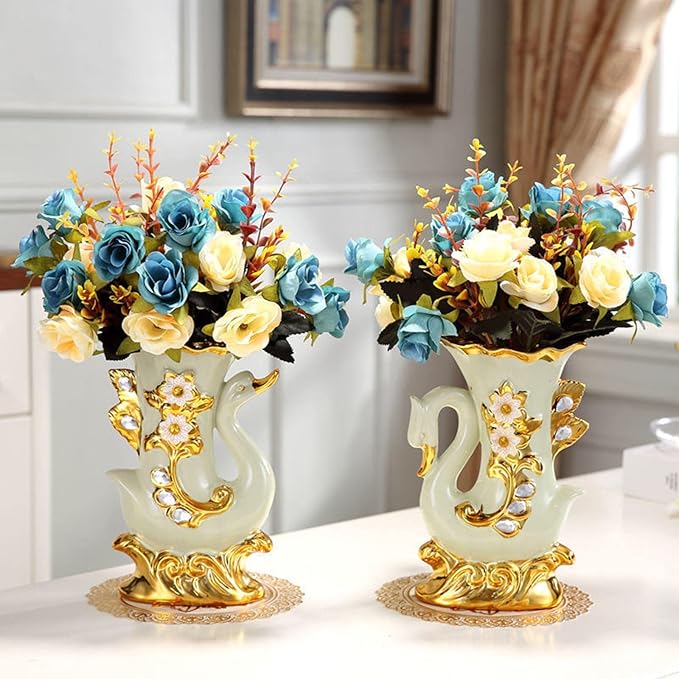Ceramic Flower Vase for Home Decoration, Right Swan