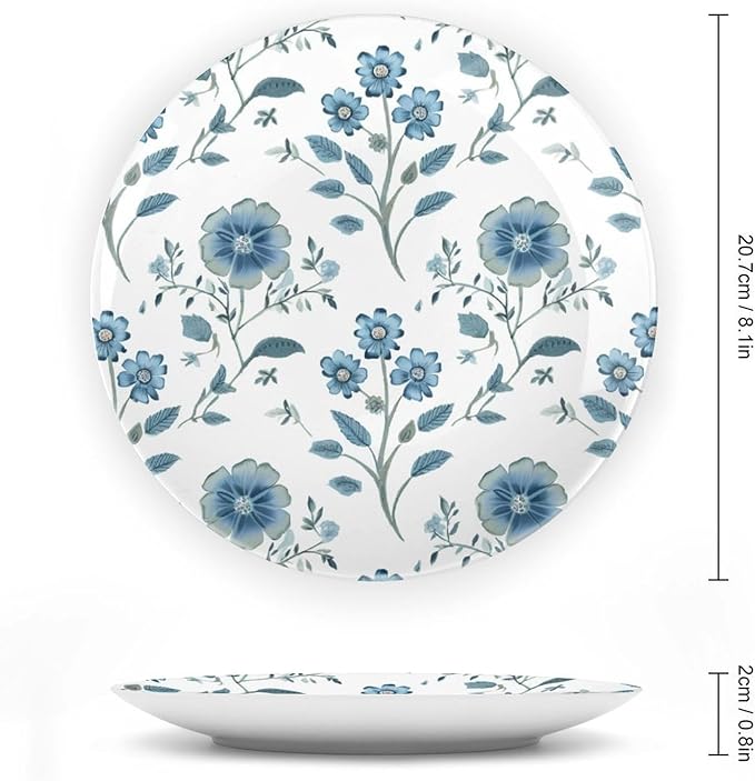 Mughal Flower Vintage Plates for Display Farmhouse Art Decoration Supplies Display Office Holiday Party Decorations Customize Gifts for Men Women Holiday, 6", 7", 9", 10"