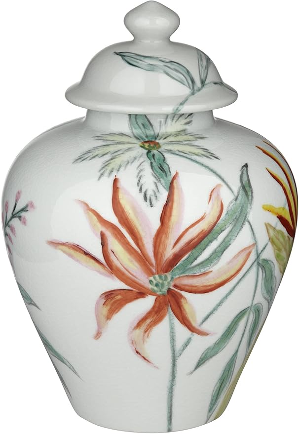 Sensei Red and White 3-Piece Ceramic Vase and Jar Set - Dahlia Studios