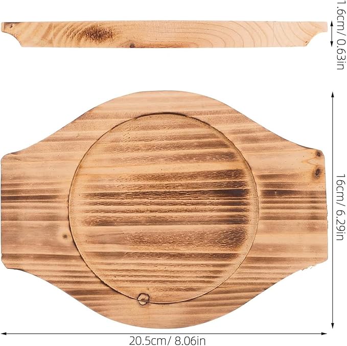 2pcs Korean Stone Bowl Trivet Wooden Trivets for Hot Dishes Hot Pot Base Wood Serving Tray Casserole Ceramic Pot Mat Cup Coasters for Home Restaurant Cooking Soup & Food (Inner Circle: 12.5cm)
