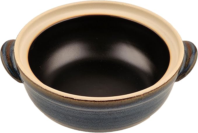 Ceramic/Clay Cooking Pot, Japanese Donabe, Chinese Ceramic/Casserole/Earthen Pot Cookware Stew Pot Stockpot with Lid Small Steam, Flower Pattern, 3.4QT