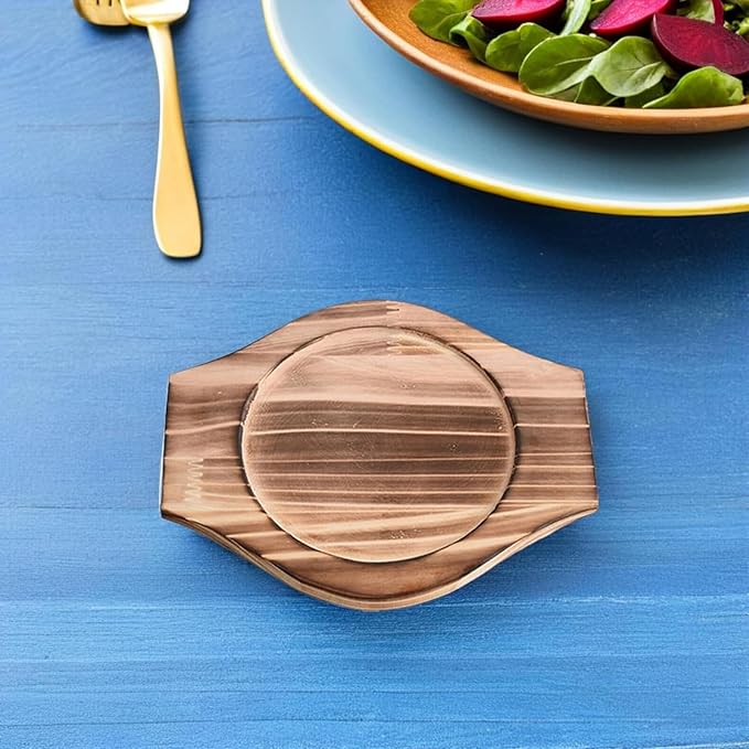 2pcs Korean Stone Bowl Trivet Wooden Trivets for Hot Dishes Hot Pot Base Wood Serving Tray Casserole Ceramic Pot Mat Cup Coasters for Home Restaurant Cooking Soup & Food (Inner Circle: 13.5cm)