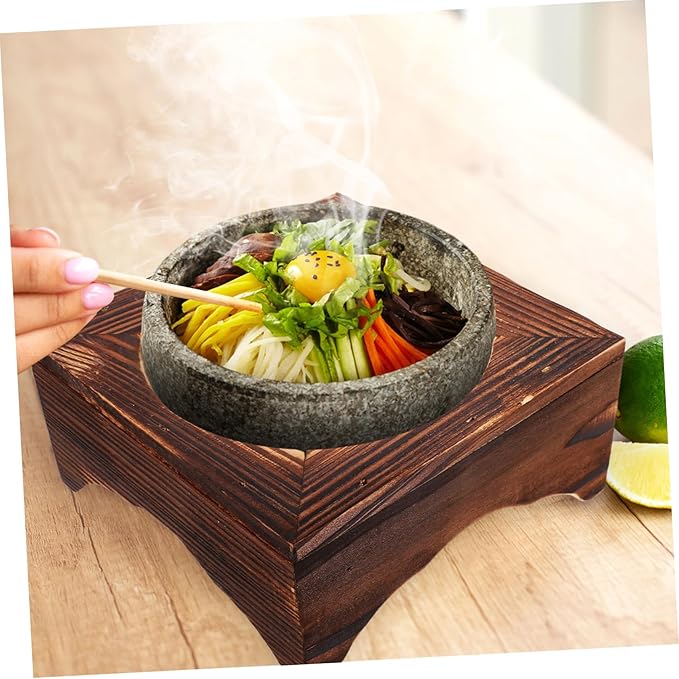 Bibimbap Stand Korean Stone Pot Stand Heat-resistant Desktop Wok Rack Easy to Use Stone Bowl Tray
