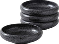 Uaral Japanese Plates Serving Dishes,Salad Bowl Set,Dessert Plate,Appetizer Plate Set of 4,5.5 inch(Black Speckled)