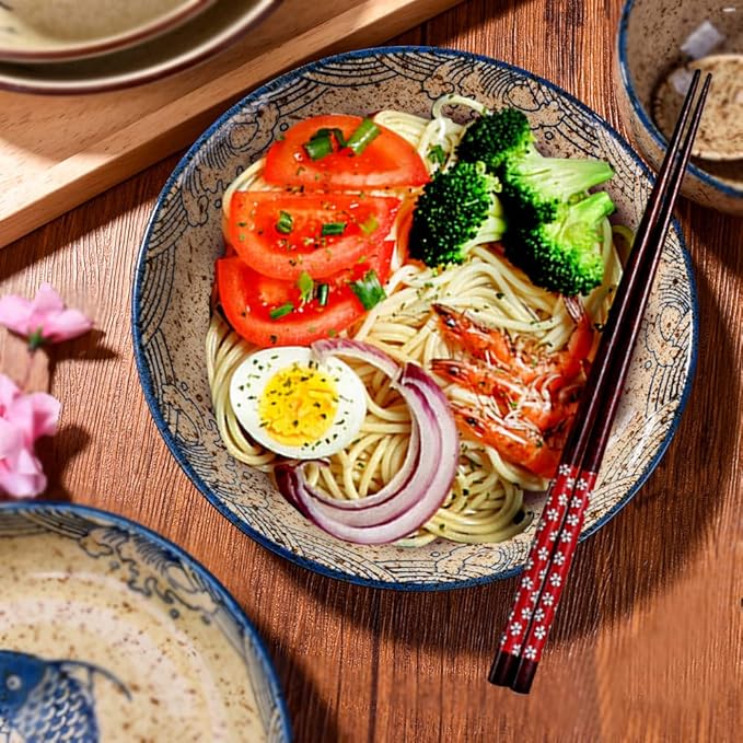4-Piece Ceramic Dinnerware Set, Plate, Dish, Bowl, Spoon, Japanese Hand-painted Tableware set, A Good Tableware (Yule)