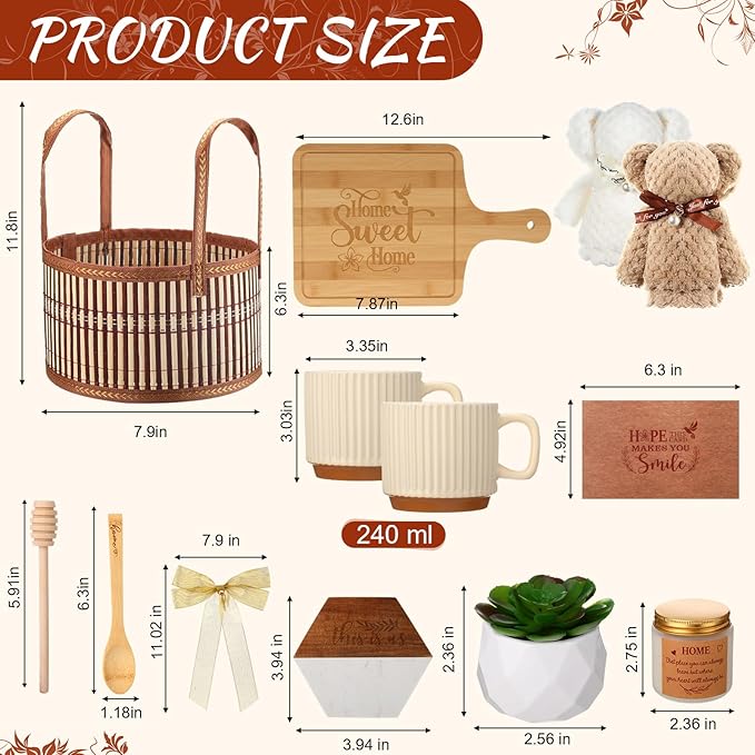 House Warming Gifts New Home - Housewarming Gift Baskets for Couples Women Men New Apartment Home Buyers Presents Closing Gifts Set Ideas