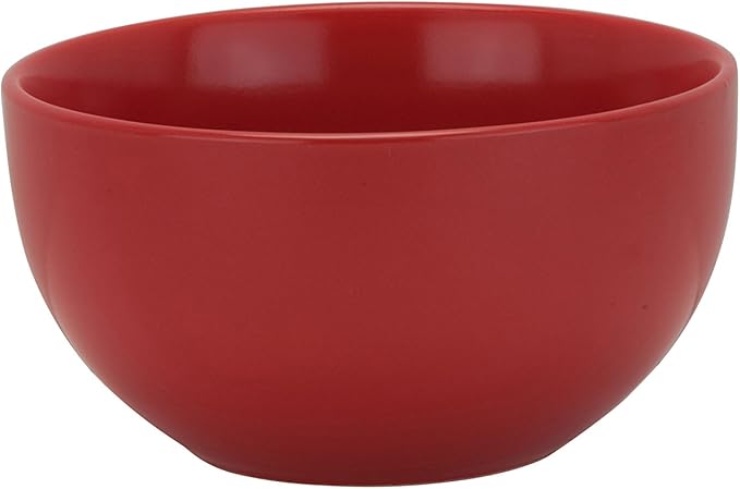 10 Strawberry Street Wazee Matte 5.5"/16oz Cereal Bowl, Set of 6, Red