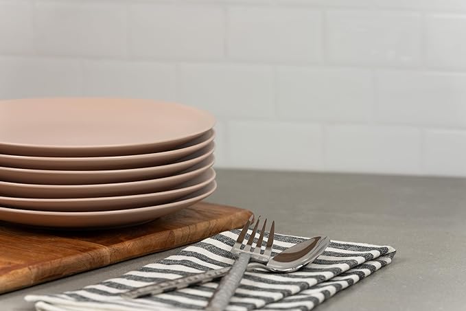 10 Strawberry Street Wazee Matte Coupe Dinnerware, Salad Plate, Blush, Set of 6