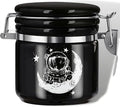 Smell Proof Jar Half Oz (250ml), Separate Space for Humidity Pack To Keep Herbs, Spices Fresh For Months - Ceramic Smell Proof Containers, Stash Jar with Clamp Lid -Double Sealed Airtight Jar -Black