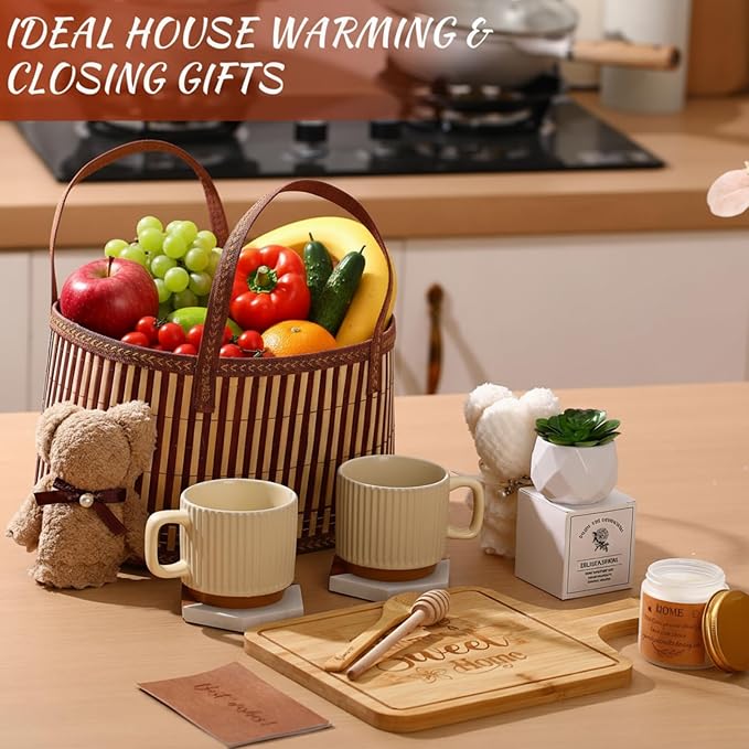 House Warming Gifts New Home - Housewarming Gift Baskets for Couples Women Men New Apartment Home Buyers Presents Closing Gifts Set Ideas