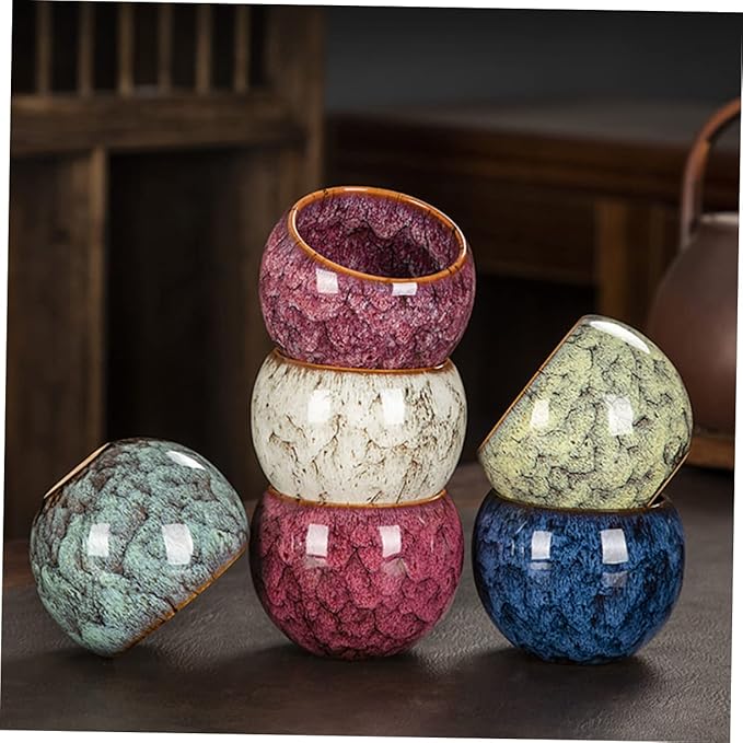 BESPORTBLE Ceramic Teacup Japanese Sake Cup Antique Tea Cup Asian Tea Cups Cover Water Tumbler Latte Cups Juice Cups Drinking Mugs Kungfu Tea Cups Handleless Ceramic Cup Simple Ceramics Glass
