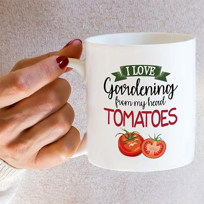 Retreez Funny Gardening Mug - I Love Gardening From My Head Tomatoes To My Toes Gardener Mug - 11 Oz Ceramic Coffee Tea Cup - Sarcasm, Inspirational Birthday Gifts for Plant Lovers, Friends, Coworkers