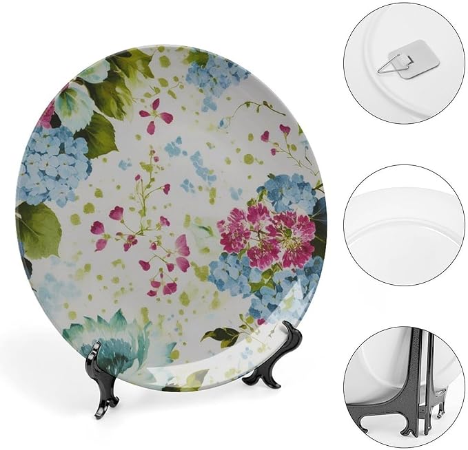 Garden Thibaut Floral Inspired Decorative Plate Decor for Table Kitchen Festival Custom Halloween Idea Gifts Wall Hanging Decoration Including Bracket And Special Hook, Multi Sizes by Choosing