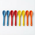 Mini Spoons for Spices, Ceramic Spoon 3.5 inch for Spice Jars, Espresso Spoons, Small Seasoning Spoon for Salt, Coffee, Sugar, Powder and Pepper (Colored spoon A set of 8)