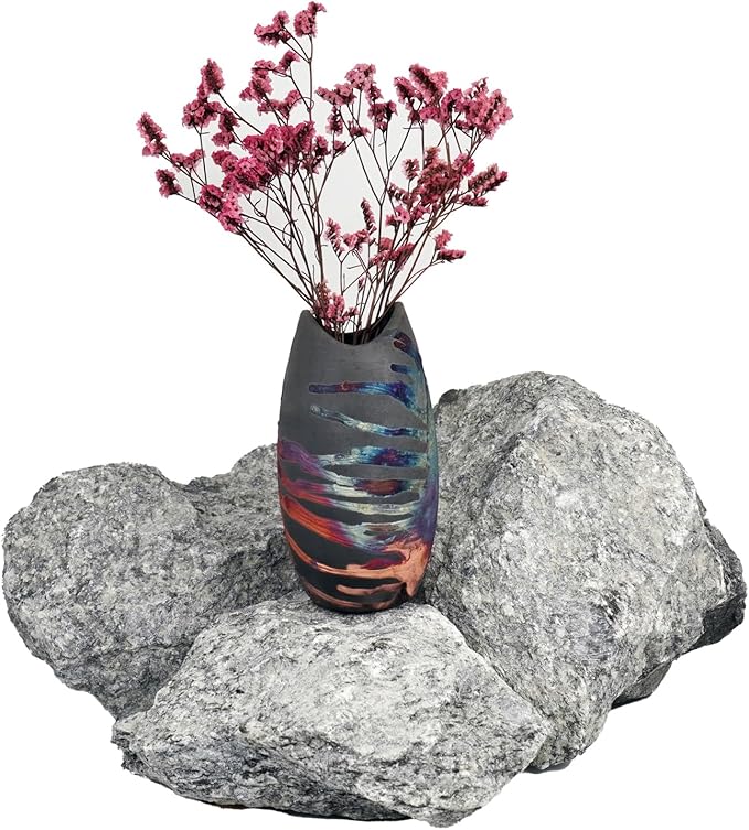 RAAQUU Koi 6.3 inch Handmade Ceramic Raku Clay Pottery Vase - Gifts for Her, Mom, Bridesmaid Wedding, Home Décor - CB