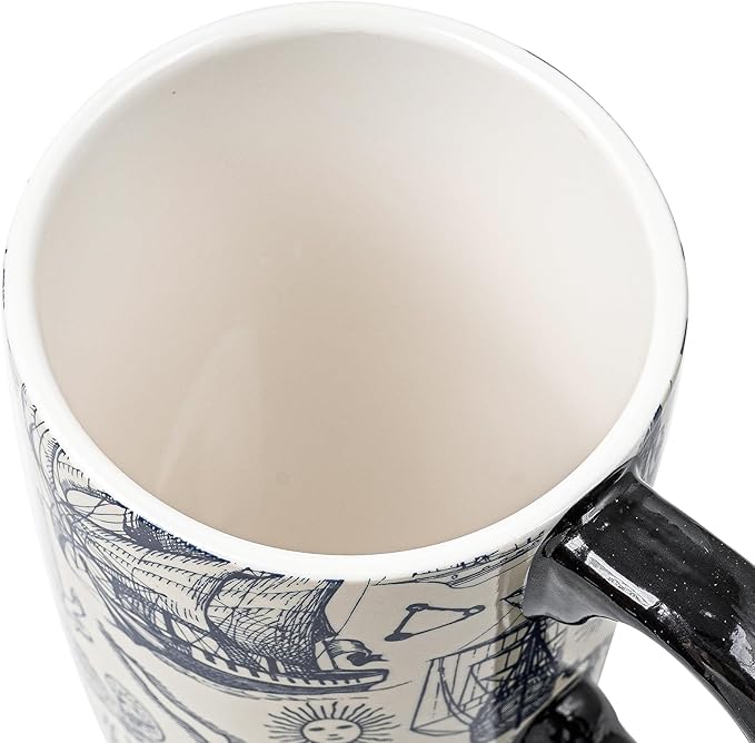 DUSVALLY Ceramic Coffee Mug, Porcelain Tea Cup with Handle for Office and Home, Unique Gifts for Women and Man, Color Box, 17 Oz, Flower Mug