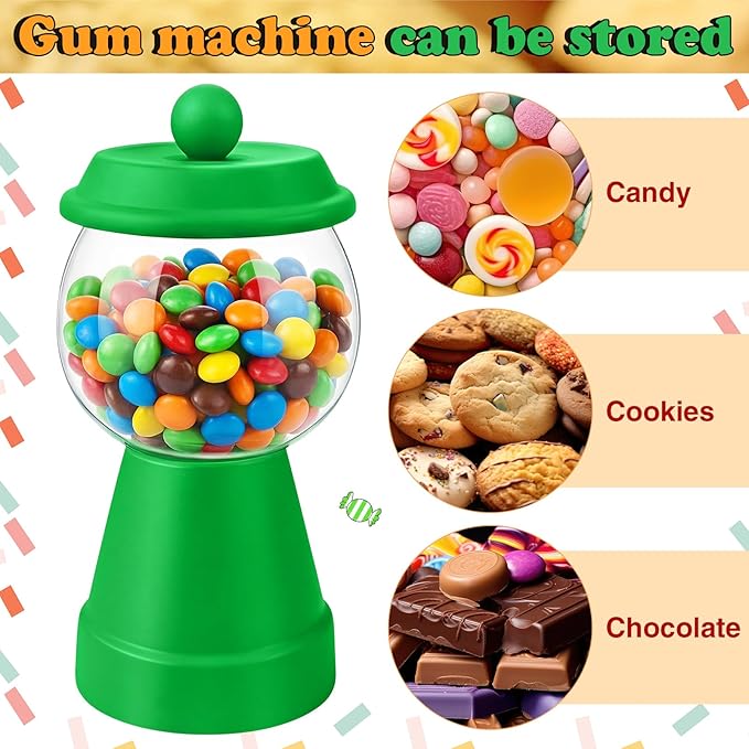 Thyle 27 oz Plastic Candy Jar with Lid Ceramic Candy Jar Food Storage Container for Easter Wedding Party Centerpieces DIY Gifts Game Table Ornament Holder Treats(Green)
