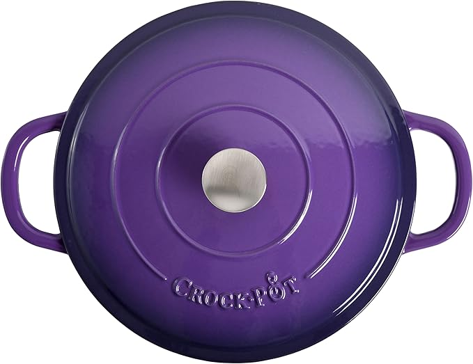 Crock-Pot Artisan Enameled Cast Iron Braiser W/Lid, 5 Quart, Lavender Purple