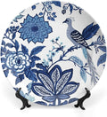 Vintage Plates Blue Indigo Floral Chinoiserie Custom Decor for Farmhouse Office Club Wall Wall Hanging Decorative Plate Including Bracket And Special Hook, Multi Sizes, Gifts for Men Women