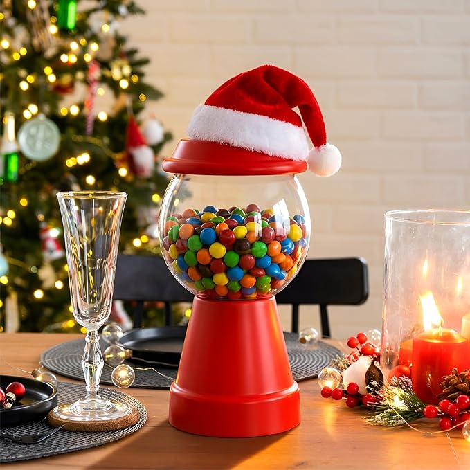 Thyle 27 oz Plastic Candy Jar with Lid Ceramic Candy Jar Food Storage Container for Easter Wedding Party Centerpieces DIY Gifts Game Table Ornament Holder Treats(Red)