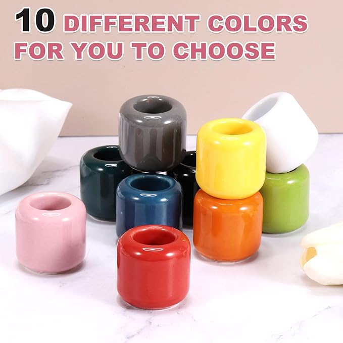 uxcell 2 Pcs Ceramic Chime Candle Holders, Small Ceramic Candle Holders for Birthday Parties Dinners Weddings Table Centerpiece Gatherings Anniversaries Occasions, Light Green
