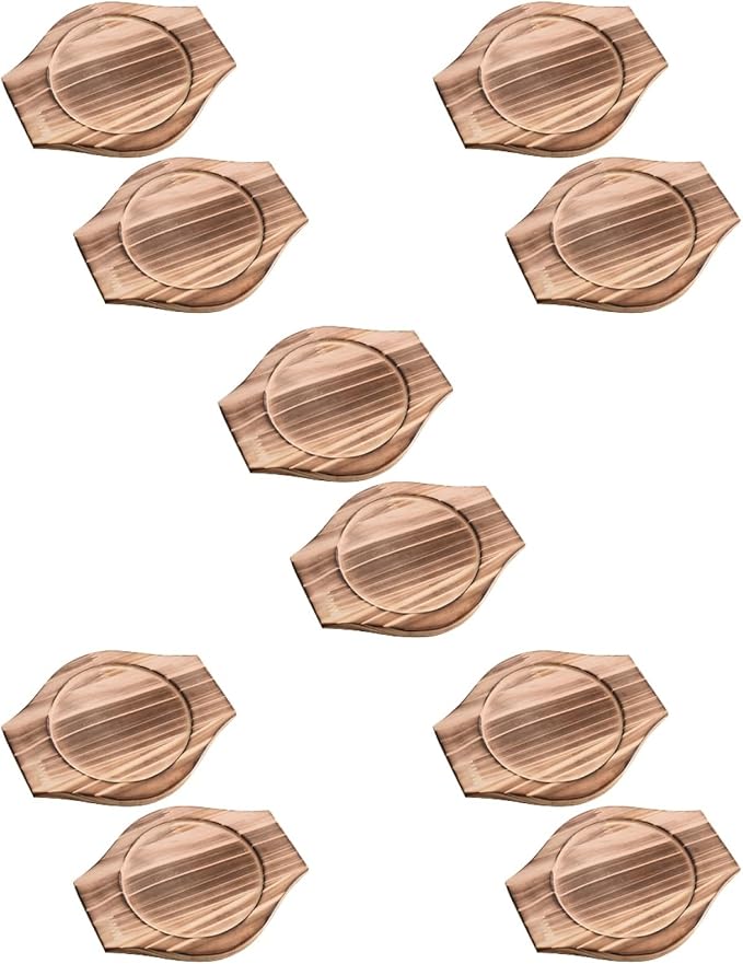 BESTOYARD 10 Pcs Stone Pot Holder Wood Underliner Skillet Casserole Holder Wooden Underliner Trivet Hot Pads for Kitchen Wooden Pot Base Sturdy Pot Mat Korean Stone Tabletop Cork Desktop Tub
