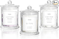 3 Pack Qtip Holder Dispenser, 16oz Bathroom Organizer and Storage Canisters, Glass Apothecary Jars with Lid - Home Decor, Room Decor Aesthetic(Transparent)