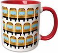 3dRose School Bus 11oz Two-Tone Red Mug