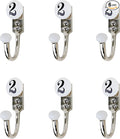 IndianShelf 6-Sets Designer Ceramic, Zinc Decorative Cute Hooks for Hanging Coats, Jackets, Leash, Hat, Towel, Backpack, Purse, Handbag for Balcony Décor-White
