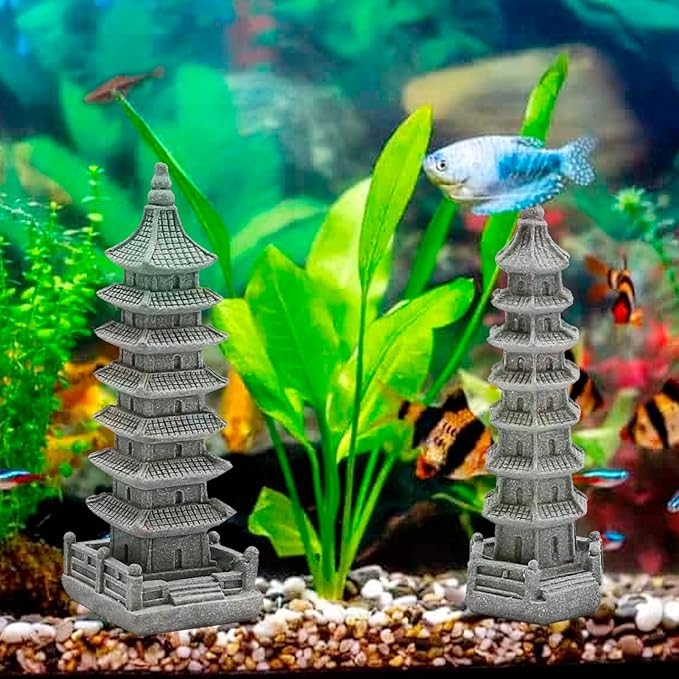 3PCS Mini Pagoda Sandstone Sculpture, Chinese Zen Pagoda Figurines for Garden, Office Home Desktop Decor
