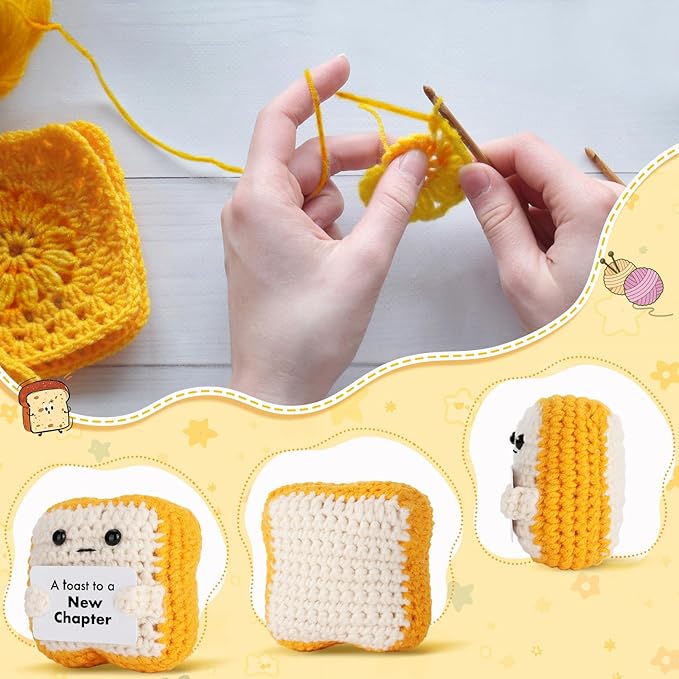 Encouragement Gift for New Chapter - Funny Crochet Toast for New Job, Graduation, Retirement, Sobriety - Unique Good Luck Keepsake & Card Alternative for Women, Men, Friend, Coworker