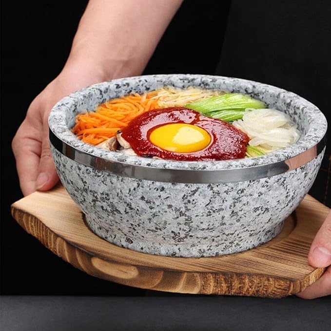 2pcs Korean Stone Bowl Trivet Wooden Trivets for Hot Dishes Hot Pot Base Wood Serving Tray Casserole Ceramic Pot Mat Cup Coasters for Home Restaurant Cooking Soup & Food (Inner Circle: 10.5cm)