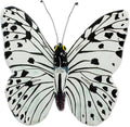 NOVICA Black White Animal Themed Ceramic Sculpture 'Forest Nymph Butterfly'
