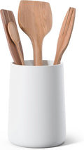 Utensil Holder – 7" Tall x 5.2" Diameter Kitchen Utensil Organizer for Countertop (Matte White, 1 Pack)
