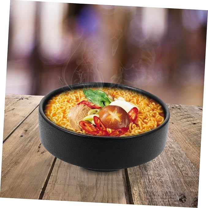 OUNONA Ceramic Frosted Ramen Bowl 450ml Creative Noodle Bowl for Salad and Dessert Stylish High Foot Design for Home Use