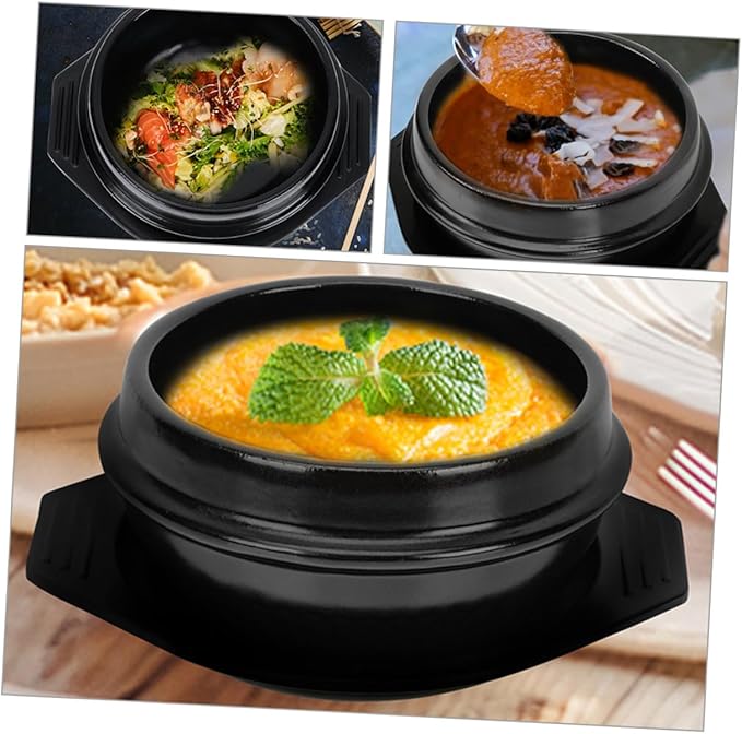Korean Stone Pot Bibimbap Bowl Heat-resistant Ceramic Casserole Pot Cooking for Soup Stew Rice Kitchenware