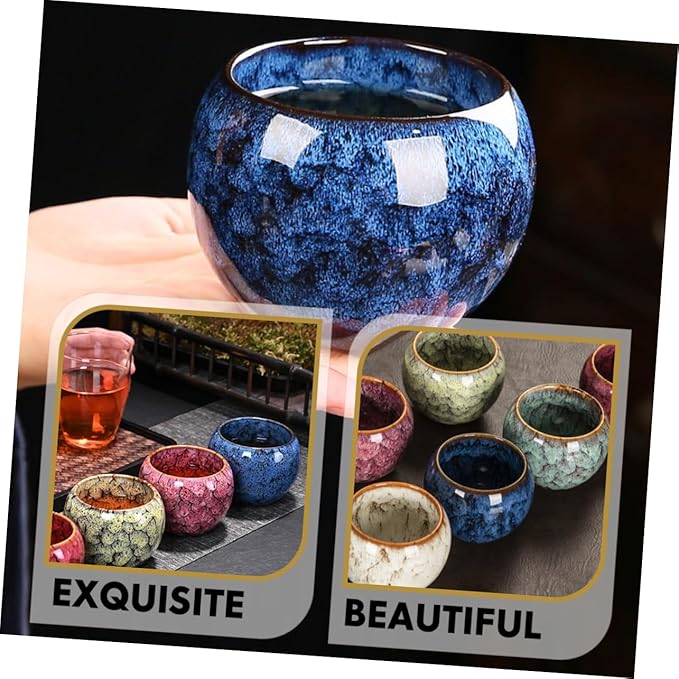 BESPORTBLE Ceramic Teacup Japanese Sake Cup Antique Tea Cup Asian Tea Cups Cover Water Tumbler Latte Cups Juice Cups Drinking Mugs Kungfu Tea Cups Handleless Ceramic Cup Simple Ceramics Glass
