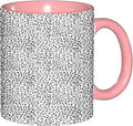 Animal Print,Ceramic Coffee Mug, Leopard Skin Pattern, Funny Tea Cup, 6 Colors to Choose, 11 Oz, Dishwasher and Microwave Safe (Pink)