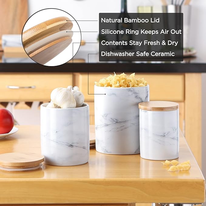 DII Kitchen Accessories Retro Collection Ceramics, Canister Set, Cinnamon, 3 Piece