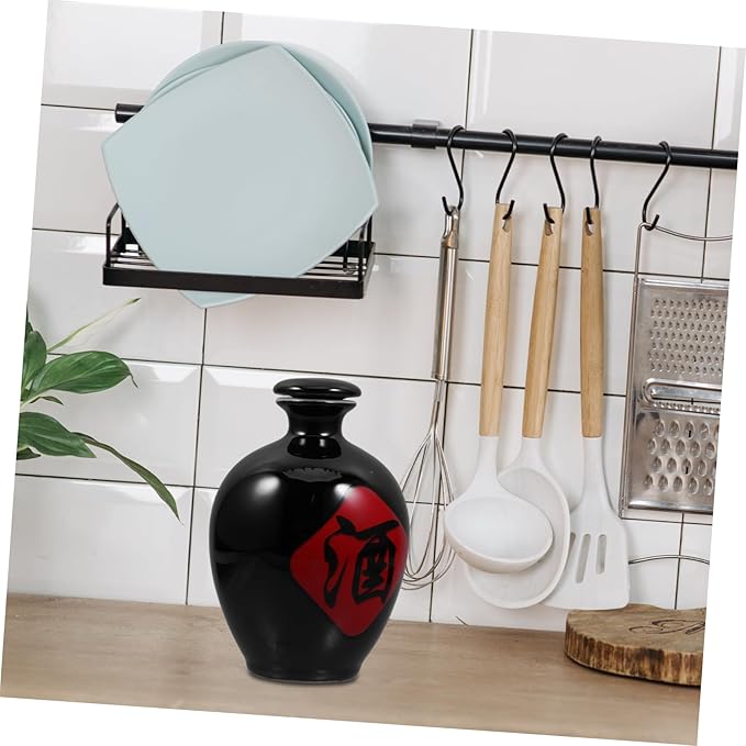 Chinese Ceramic Liquor Bottle Sealed Wine Jar Handmade Porcelain Sake Pot for Home Use 1 Jin Capacity Beverage Storage